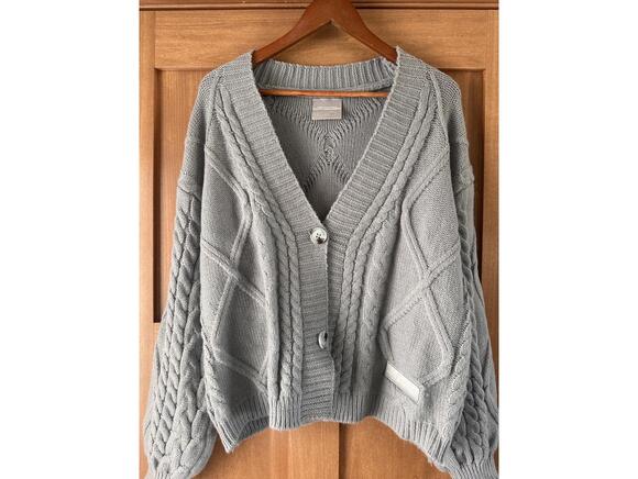 Taylor Swift Tortured Poets Department Gray Cardigan Knit Sweater Women’s XS/S - Picture 4 of 10